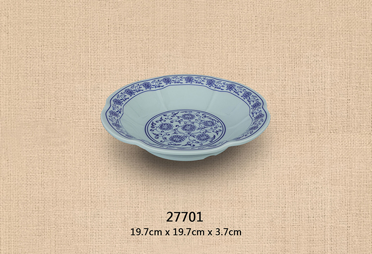 7.7寸梅花(huā)碗( 灰绿青花(huā)瓷）
